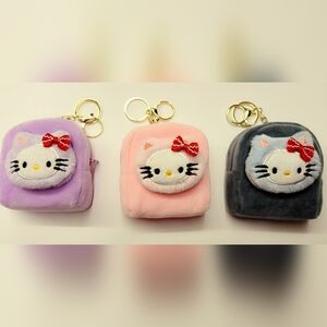 Hello Kitty Plush Soft Coin Purse Keychain